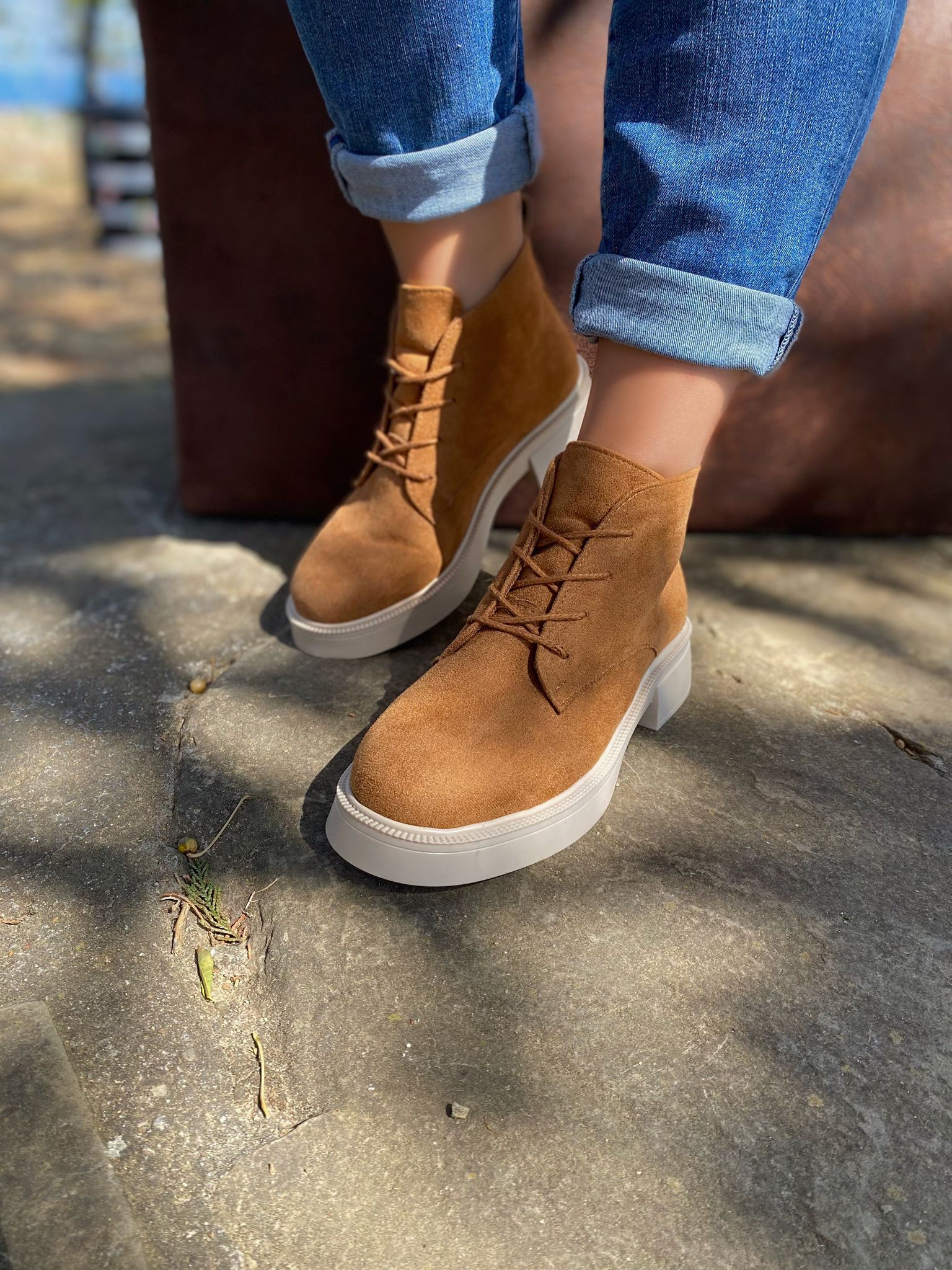 Kadın Taba Süet İçi Kürklü Bot