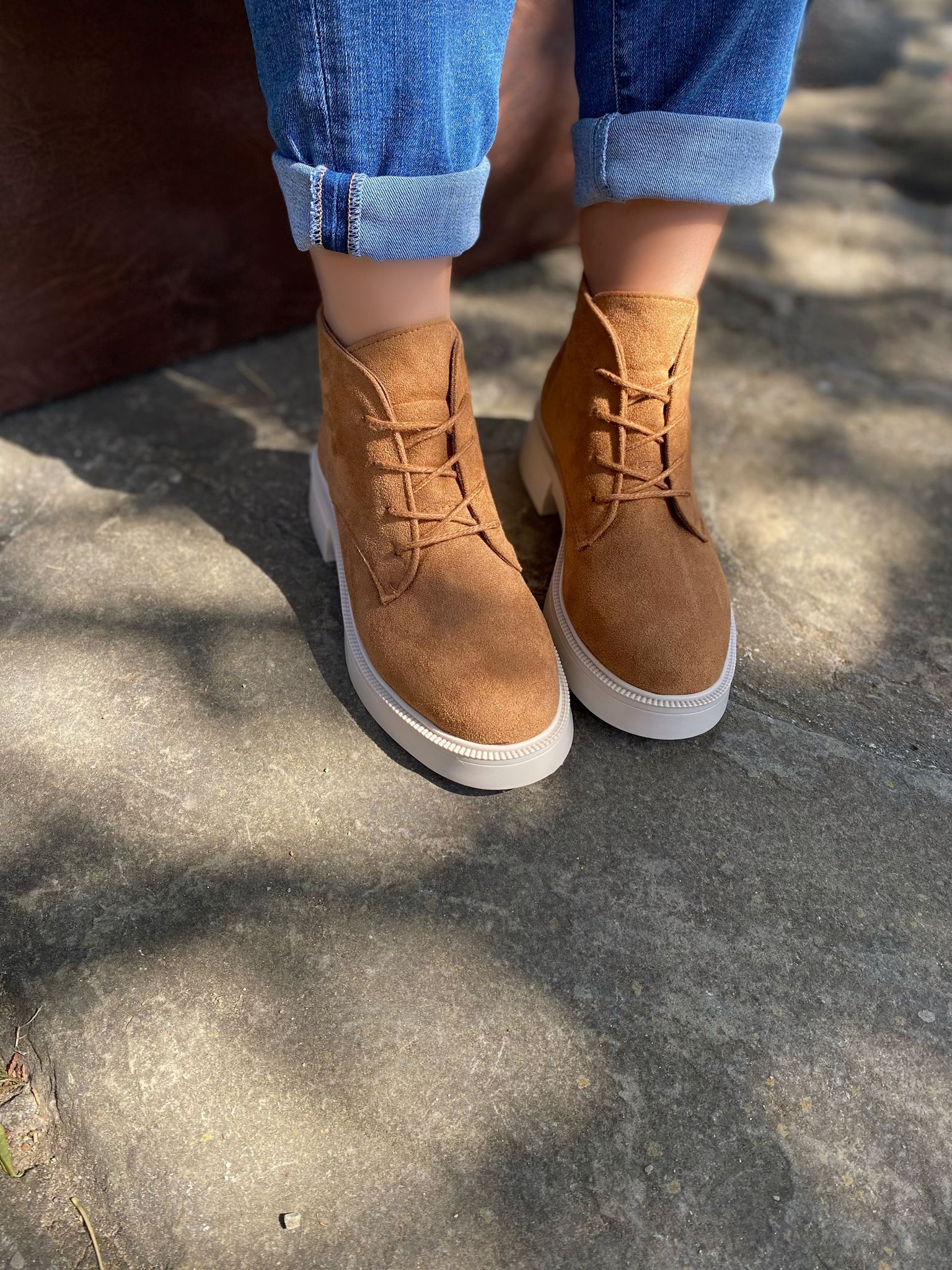 Kadın Taba Süet İçi Kürklü Bot