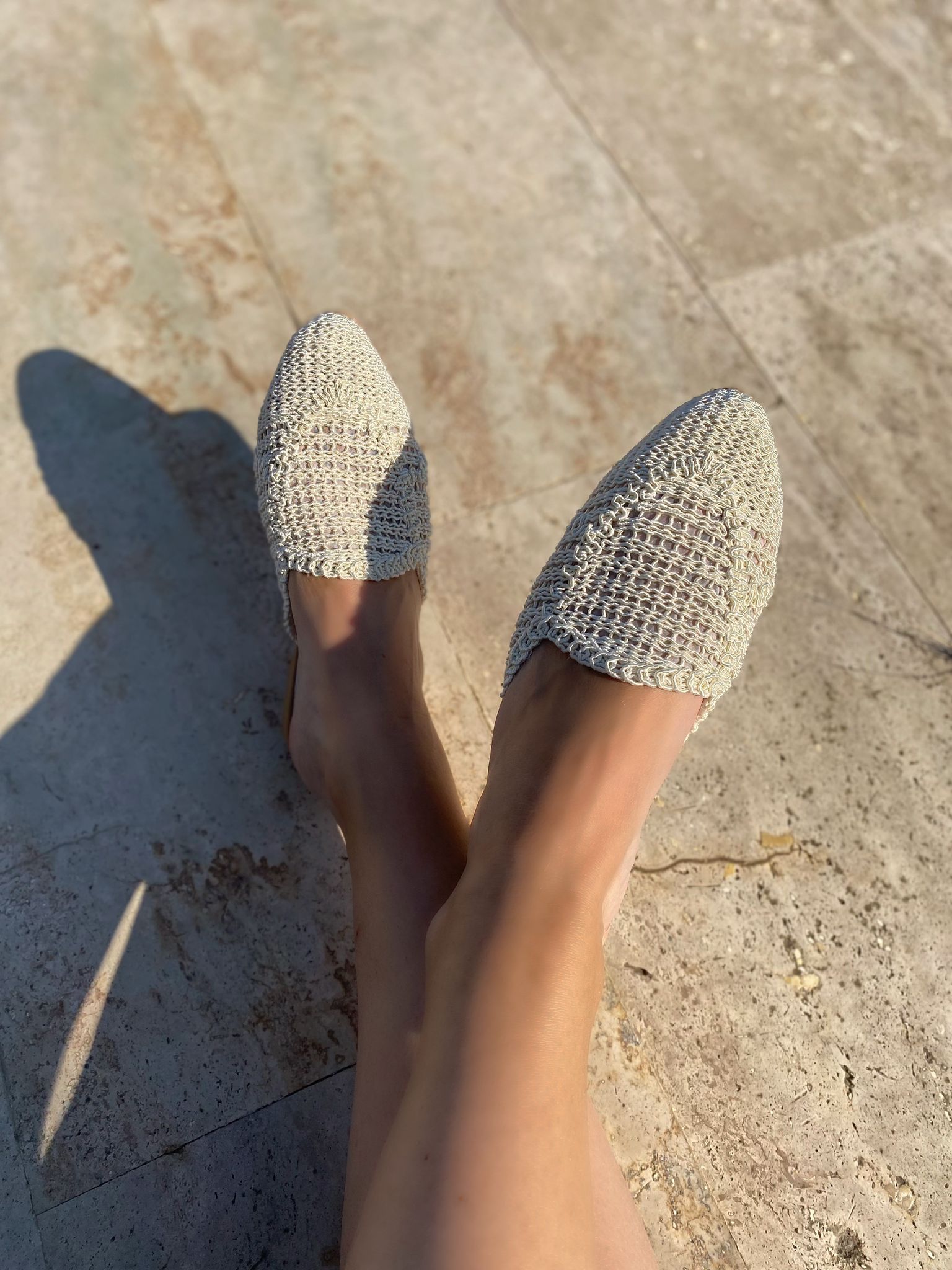 Sue Bej Hasır Işlemeli Önü Kapalı Terlik